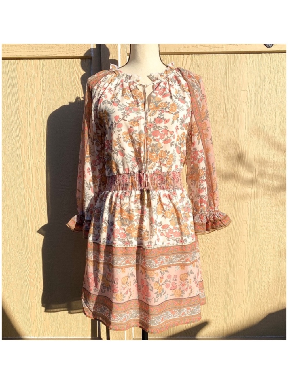 Anthropologie Love The Label Euphoria Boho Floral Dress Women’s Size XS
